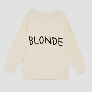 ZARA Blonde Cream Sweater